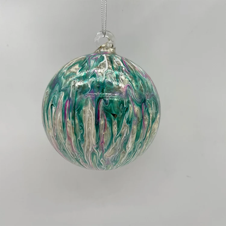 Customized Irregular Texture Glass Christmas Ornaments Christmas Ball Glass Christmas Ornaments