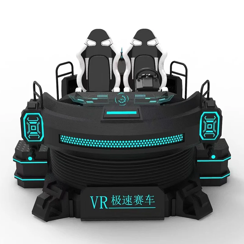 Реальный гоночный 9D VR симулятор Крытый 2-местный опыт вождения консоль