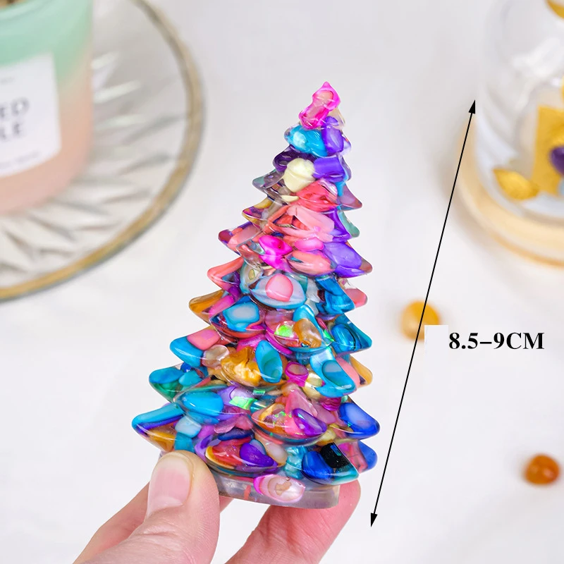 2024 New Arrival Gemstone Gravels Crafts Resin Christmas Crystal Tree For Decoration Gift
