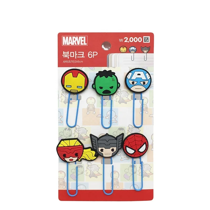Guangzhou Promotional Manufacturer Custom Cute Boy Bookmark PVC Paper Clip