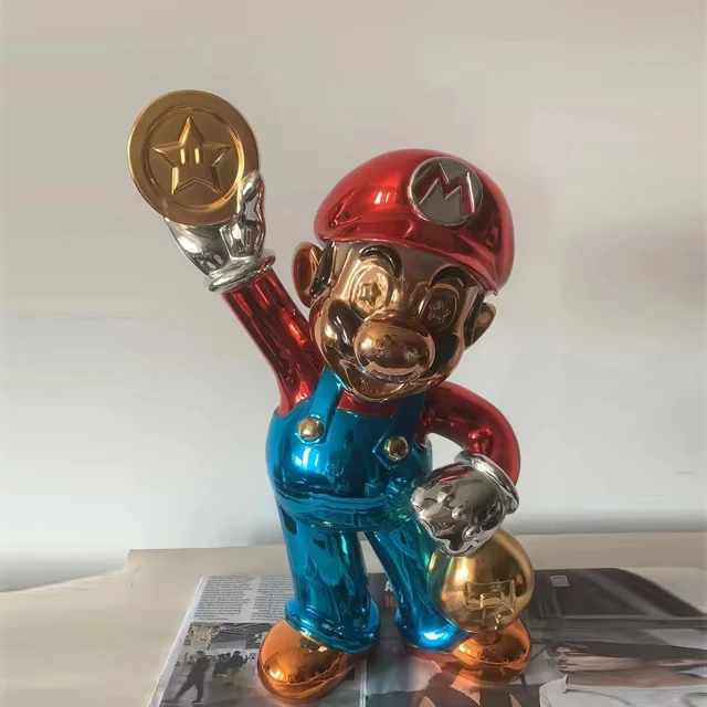 Popular Home Art Sculpture Gold Chrome Plated Donald Duck Resin Statue Pop Art Sculpture Duck Sculptures Indoor