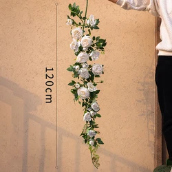 Wholesale artificial pink rose rattan for Wedding Decoration Artificial  Wedding Arch Flowers