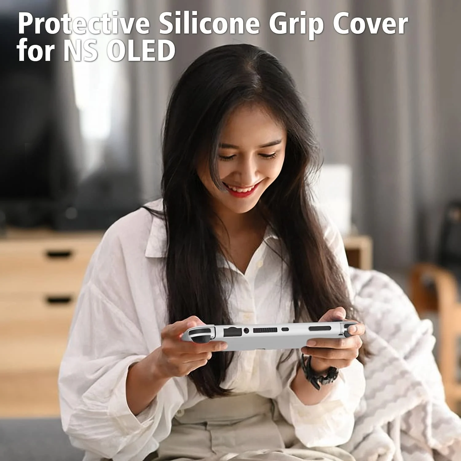 Силиконовый защитный чехол HOXC Skintouch для консоли Nintendo Switch OLED, силиконовый защитный чехол, эргономичный ЧЕХОЛ ДЛЯ NS Pro