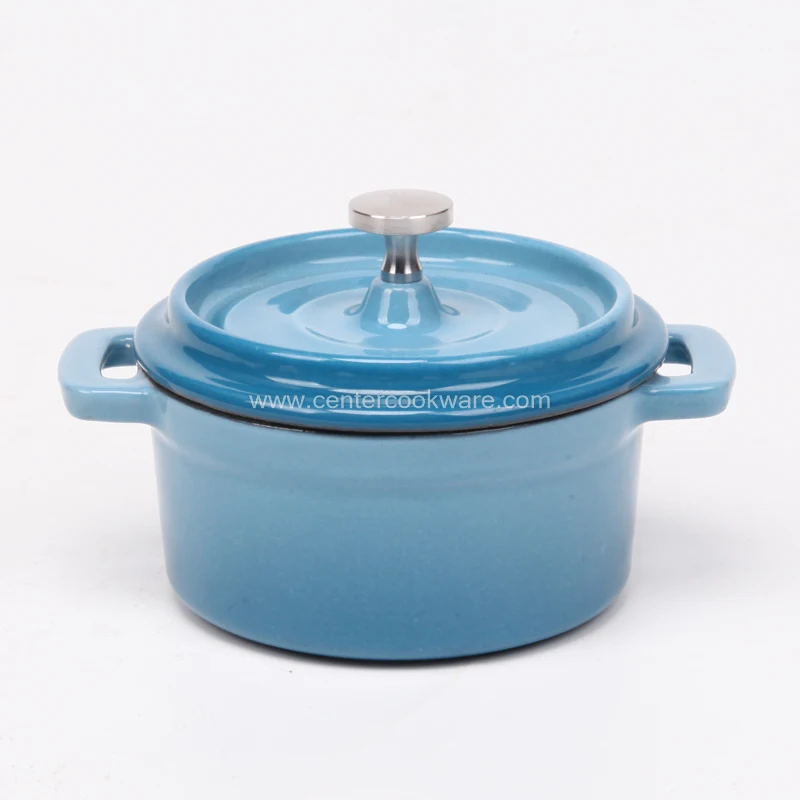 wholesale OEM ODM cookware Kitchen cooker Non Stick Cast Iron Enamel Cooking mini Casserole Stock cocotte soup Pots With Lid