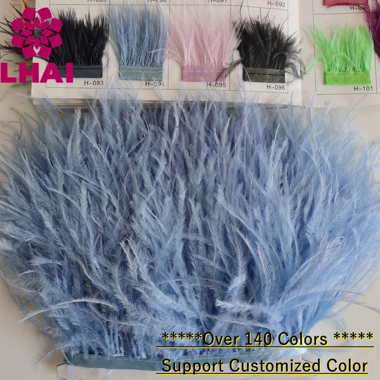 Multiple Color Wholesale 10-15CM Ostrich Feather Fringe Trims For Fashion Dress Costume Haute Couture Accessories