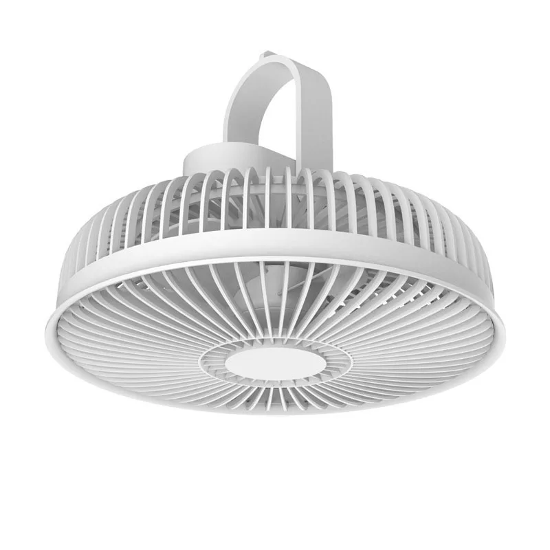 Portable USB Rechargeable Ceiling Fan 8000mAh Cordless Camping Fan with Hanging Hook, 4 Speeds Wind and Timer for Home Outdoor