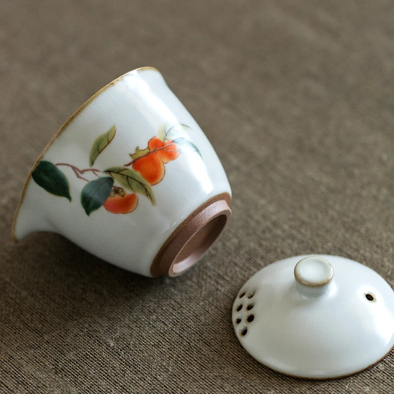 Chinese Ceramic Tea Set with 1 Teapot and 2 Cups for Adults Handmade Portable Travel Gongfu Tea Pot with Teacups and Case