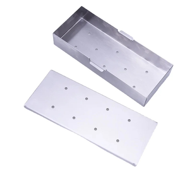 
Rectangular bbq accessories set Stainless Steel BBQ Smoker Box With Lid 