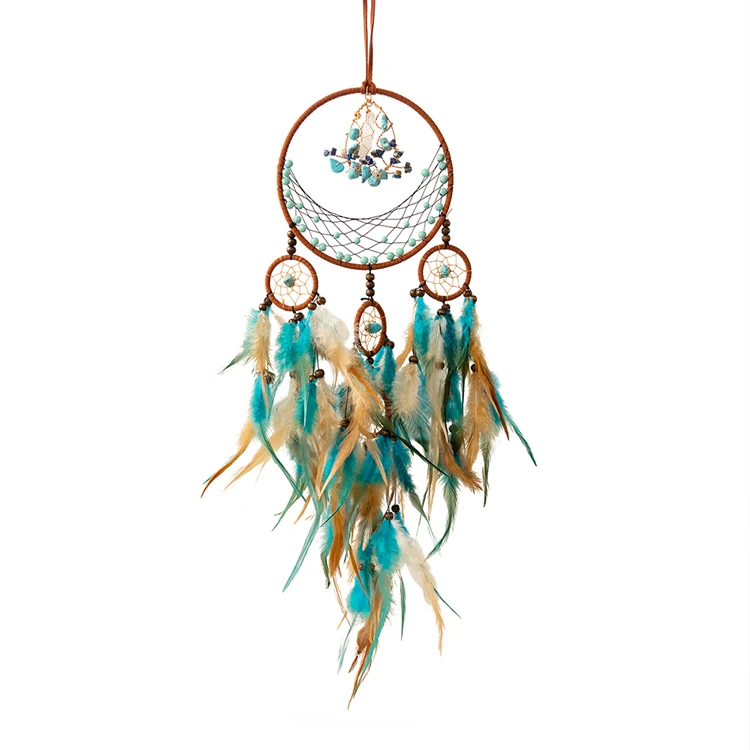 High Quality Factory Sale Round Feathers Dream Catcher Crystal Jewelry Chinese Dream Catcher