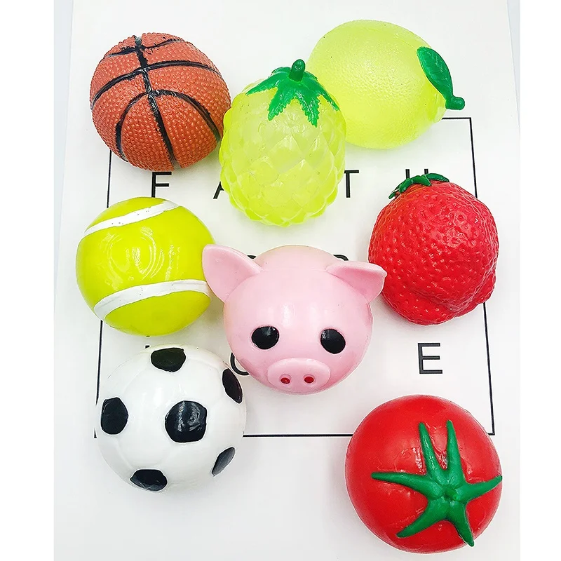 Non-toxic Custom Shape TPR Stress Relief Antistress Squeeze Sticky Tomato Splat Balls For Kids