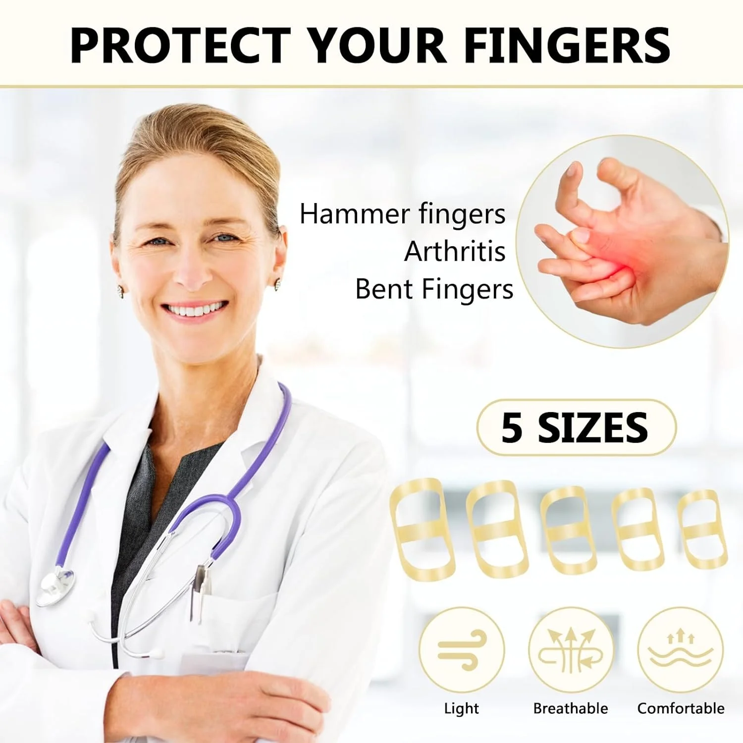 Oval Finger Splint, trigger finger splint for middle finger, Straightener Brace For Thumb Middle Pinky or Ring Finger
