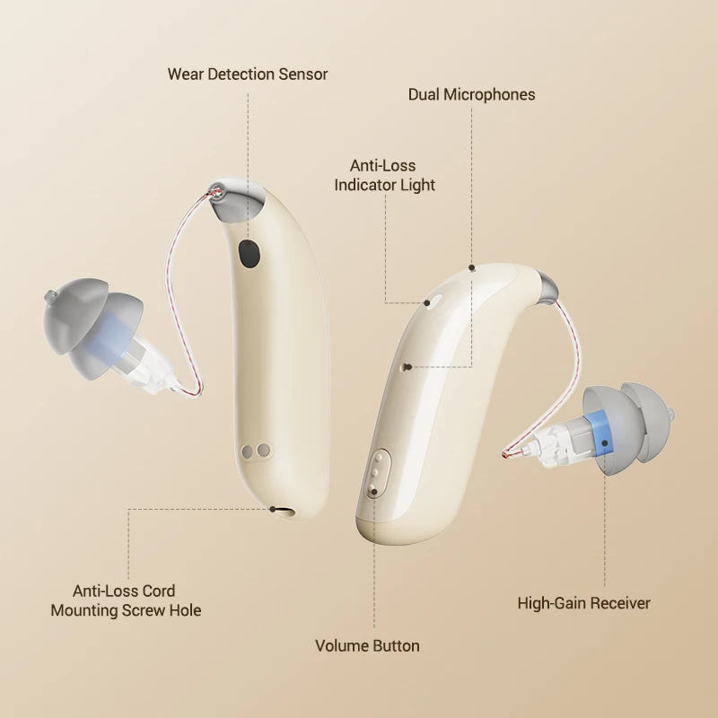 Best 16 Channel 50 Channel BTE Digital Hearing Aid Molds IIC Rechargeable Bluetooth Open Ear Headphones