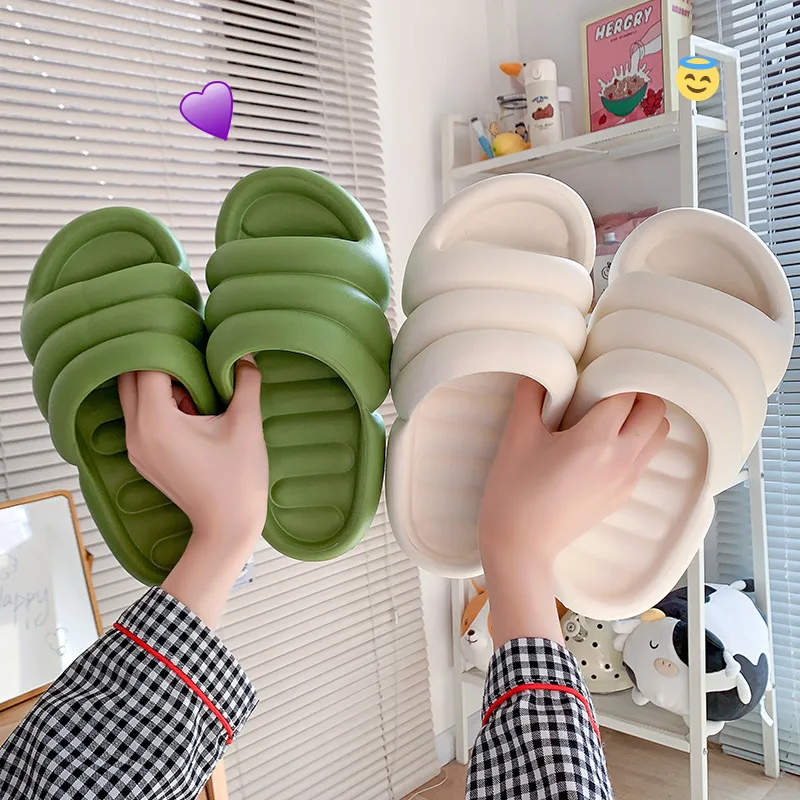 Summer Home Custom Logo Pattern Unisex Anti-Slip Black Plain Female  Eva Slides Slippers