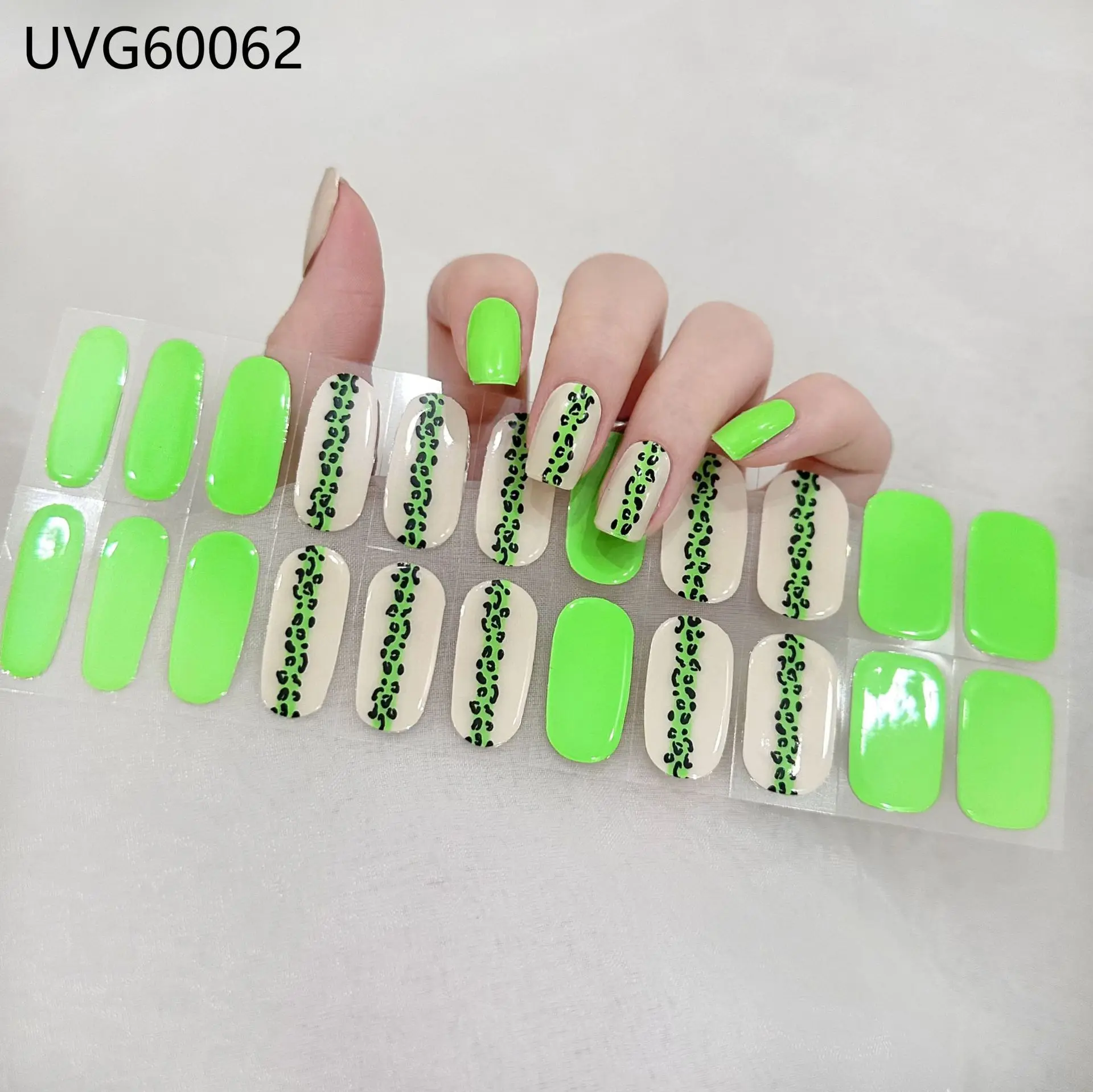 Private Label Full Wrap Gel French Nail Polish Strips UV Semi Cured Gel Nail Sticker