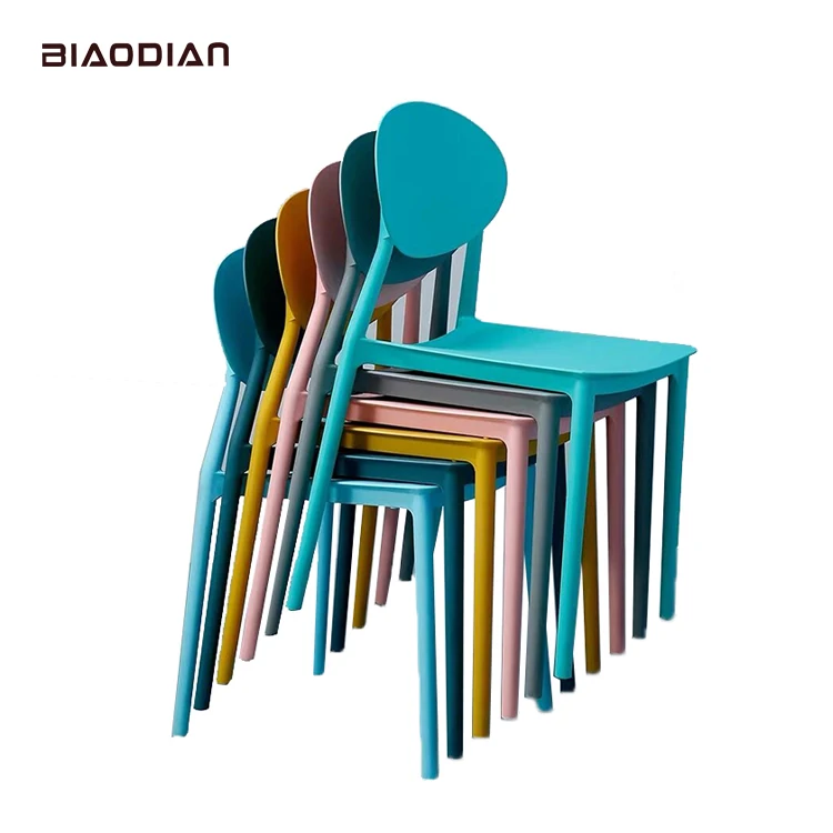 modern plastic dining chairs material stackable white plastic chair