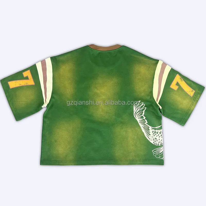 drop shoulder vintage oversized heavyweight t-shirt manufacturer custom cotton acid wash graphic boxy cropped t shirt for men