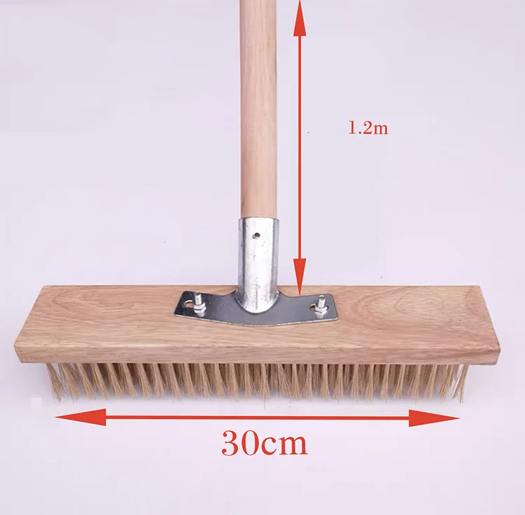 Heavy Duty Wooden Push Broom Floor Cleaning Brush Outdoor Broom With Stick