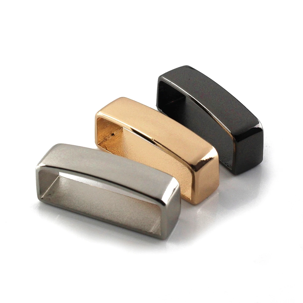40mm Alloy Belt Keeper D Shape Loop Ring Buckle for Leather Craft Strap Parts Accessories Gold Silvery