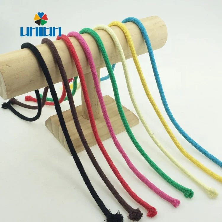
High quality double braided cotton rope used for paper bag handle 