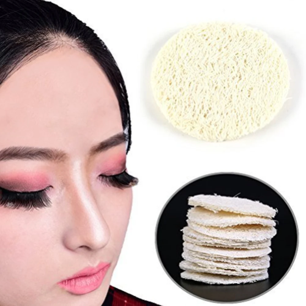 Natural Biodegradable Sponge Loofah Makeup Exfoliating Facial Pad Reusable Face Cleaning Scrubbers Sponge