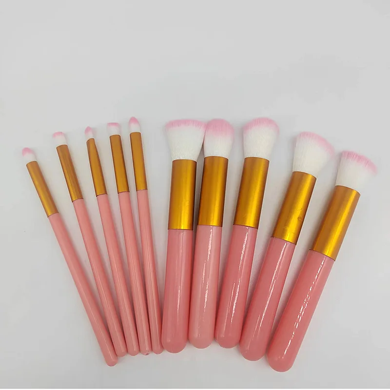 10PCS Travel Make Up Brushes Wholesale Cheap Classic Kabuki Makeup Brush Set