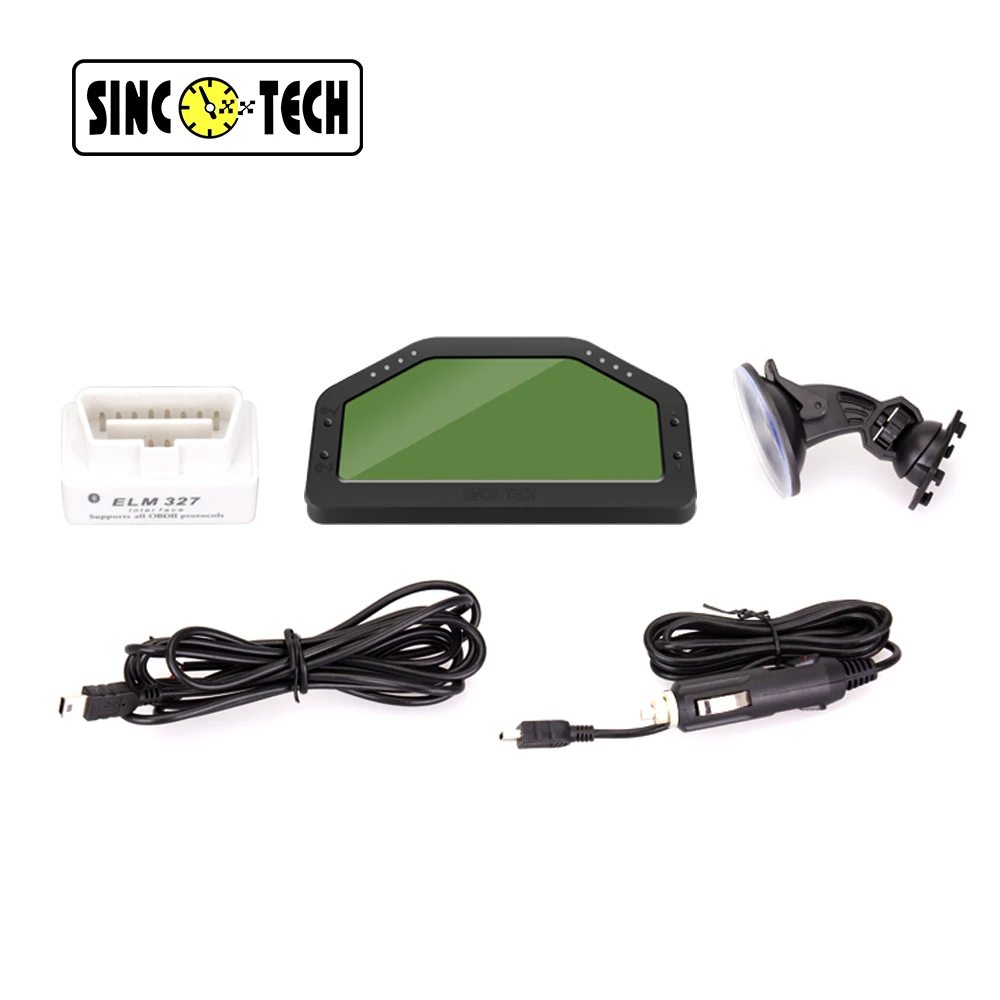 SincoTech 6.5' LCD Instrument Cluster OBD2  Race Dash 11-in-1 Car Speed/RPM/Volt/Fuel Level/Water Air Temp Gauge  Meter(903)