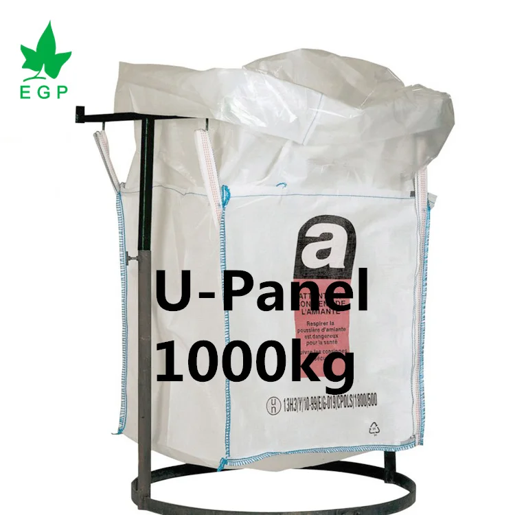 EGP FIBC U-Panel 500kg 1000kg 1200kg 1500kg 2000kg 1 ton 2 tons jumbo bag dimension bean bag bulk big bags