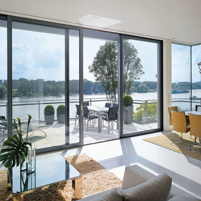 Exterior or Interior Sliding Door Pocket doors Aluminium Glazed Sliding Doors with Optional Low-threshold Track