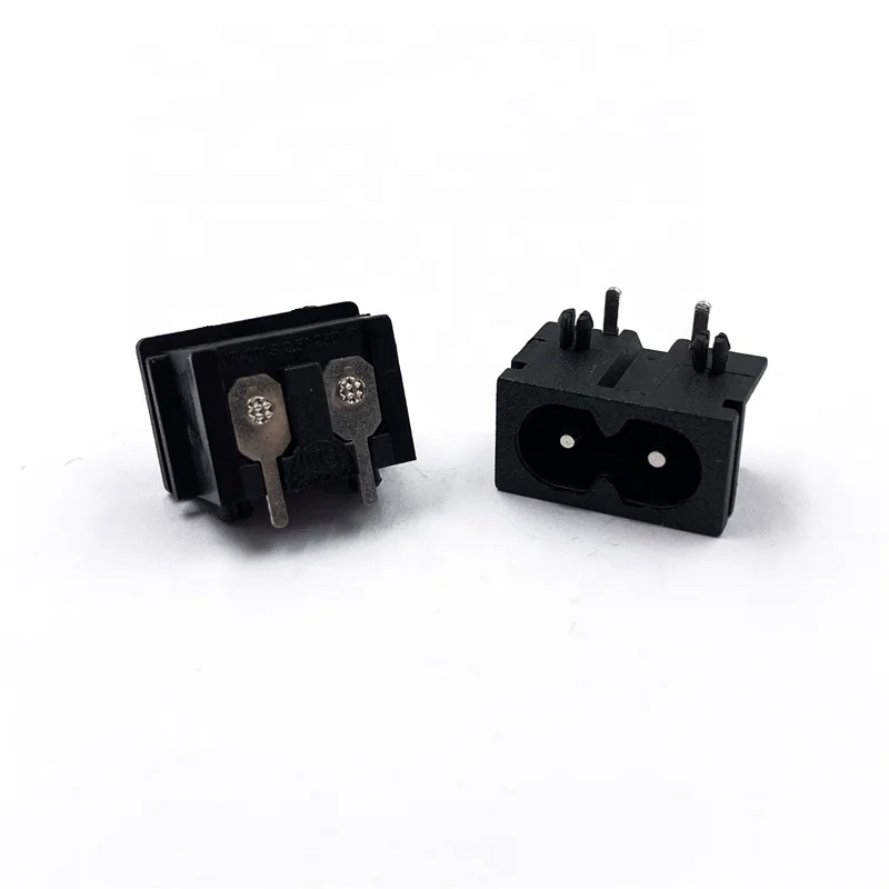 AC 250V 2.5A IEC201 C8 2 pin Socket Soldering Pins Power Connector IEC JR-201SEA(PCA)