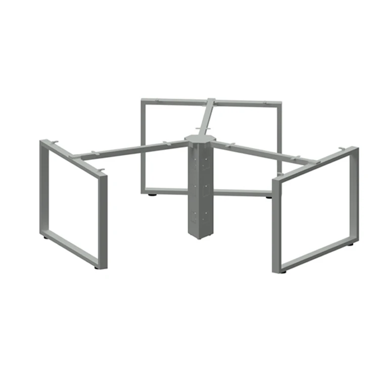 Hot Sale Office Furniture 3 Person Steel Desk Frame 120 Degree L shape Workstation
