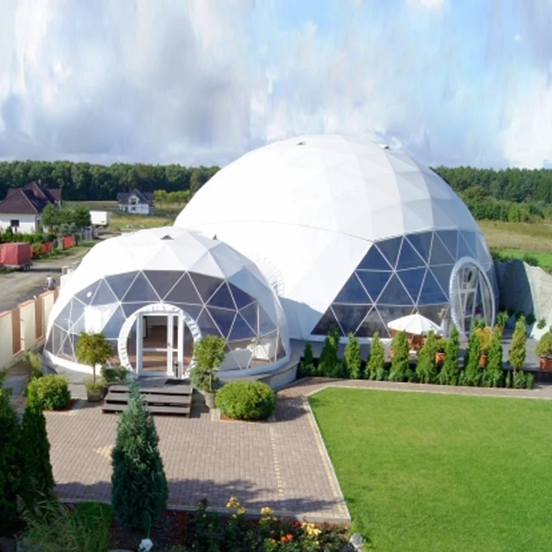20m Prefab Houses Transparent Geodesic Dome Tent For Festival Events