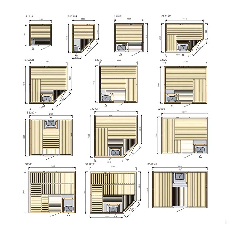2 Perosn Smart Sauna Traditional Dry Steam Canadian Hemlock Outdoor Traditional Steam Sauna Portable