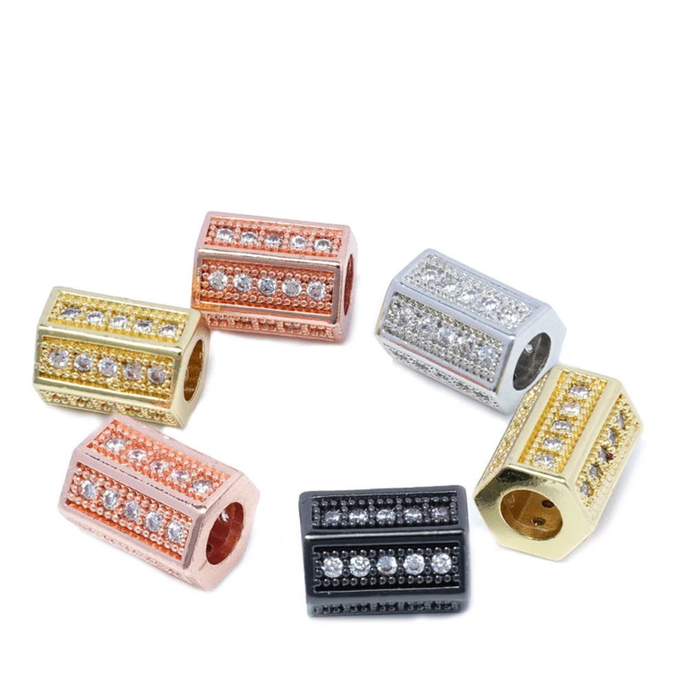 spacers beads for jewelry making jewelry parts micro pave cz spacer bracelet spacer pave beads zircon accessories diy jewelri