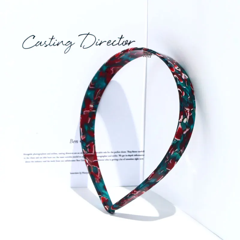 korean simple acetate flat bare wide headbands for women hair band manufacturer custom logo headband plastic hair hoop wholesale