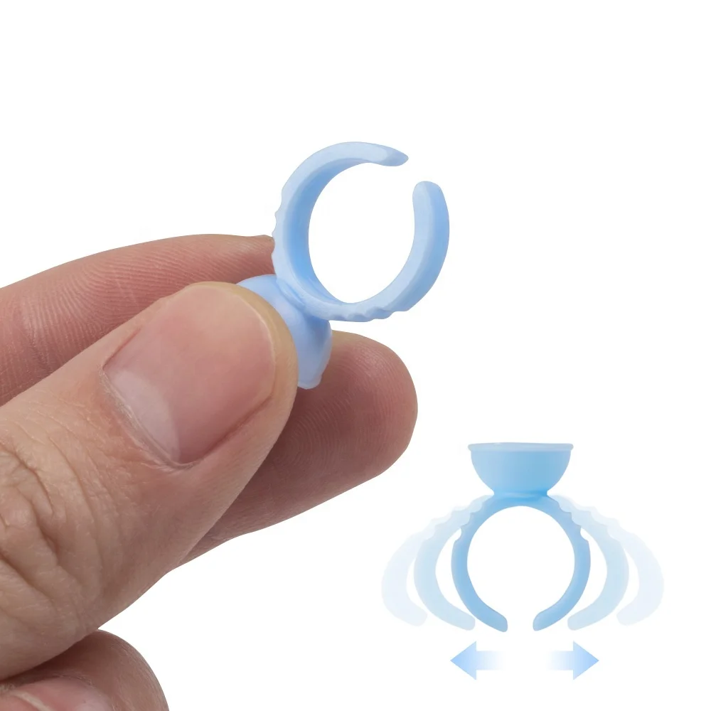 100pcs  One-time harmless Makeup Ring Eyelashes Extension Adhesive Glue Holder Plastic Pigment Ring Tattoo Ink Cup Accessories
