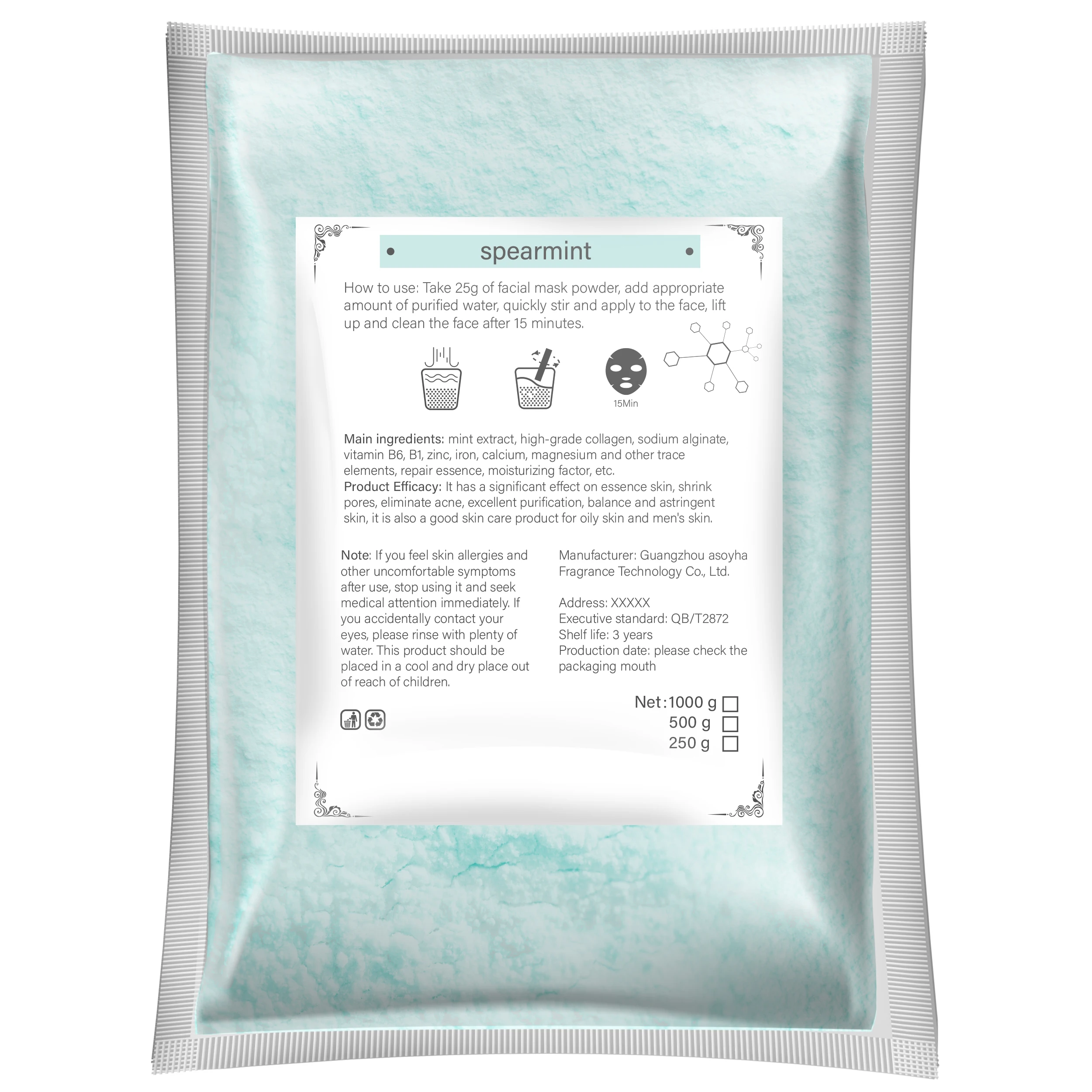 mineral mask girl face masks Natural tea tree Disposable Face Powder Green Clay Mask for Pimples and Acne Treatment Skin Care