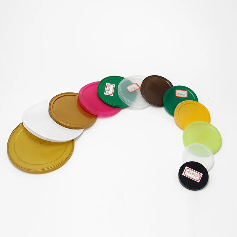 300# 75mm Diameter Metal Tin Can Lid PE Plastic Caps