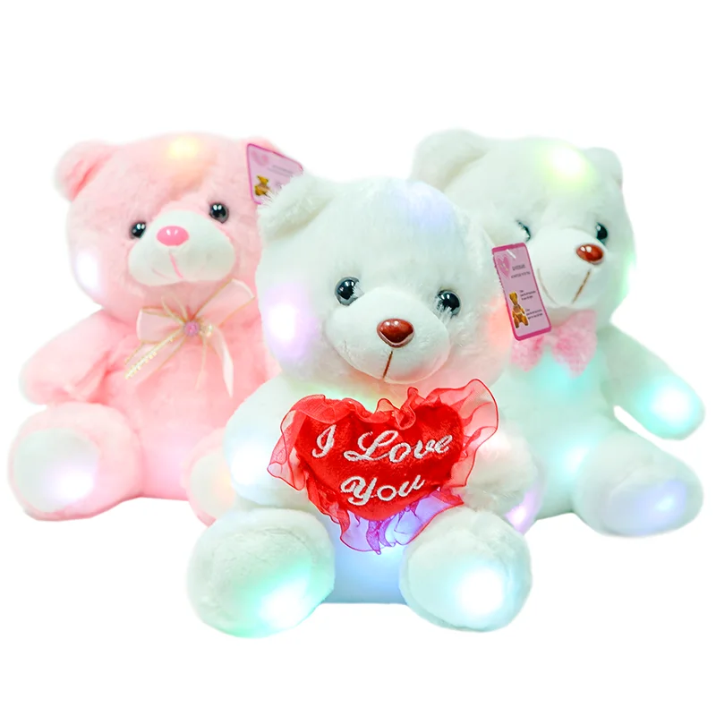 Glowing Luminous Stuffed Toys Night Plushy Light Up Soft Stuffed Animal Teddy Bear Electronic Plush Toys With Switch