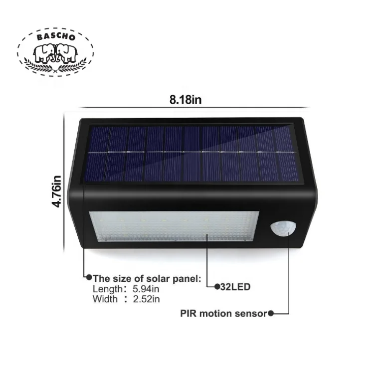 
Hot sale outdoor garden wall streest light led solar energy induction lamp 