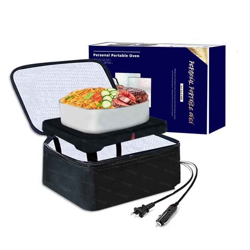 Hot 110V 220V 12V 24V Electric Heated Lunch Box Food Warmer 80W Mini Portable Microwave Personal Warming Oven with Thermal Bag