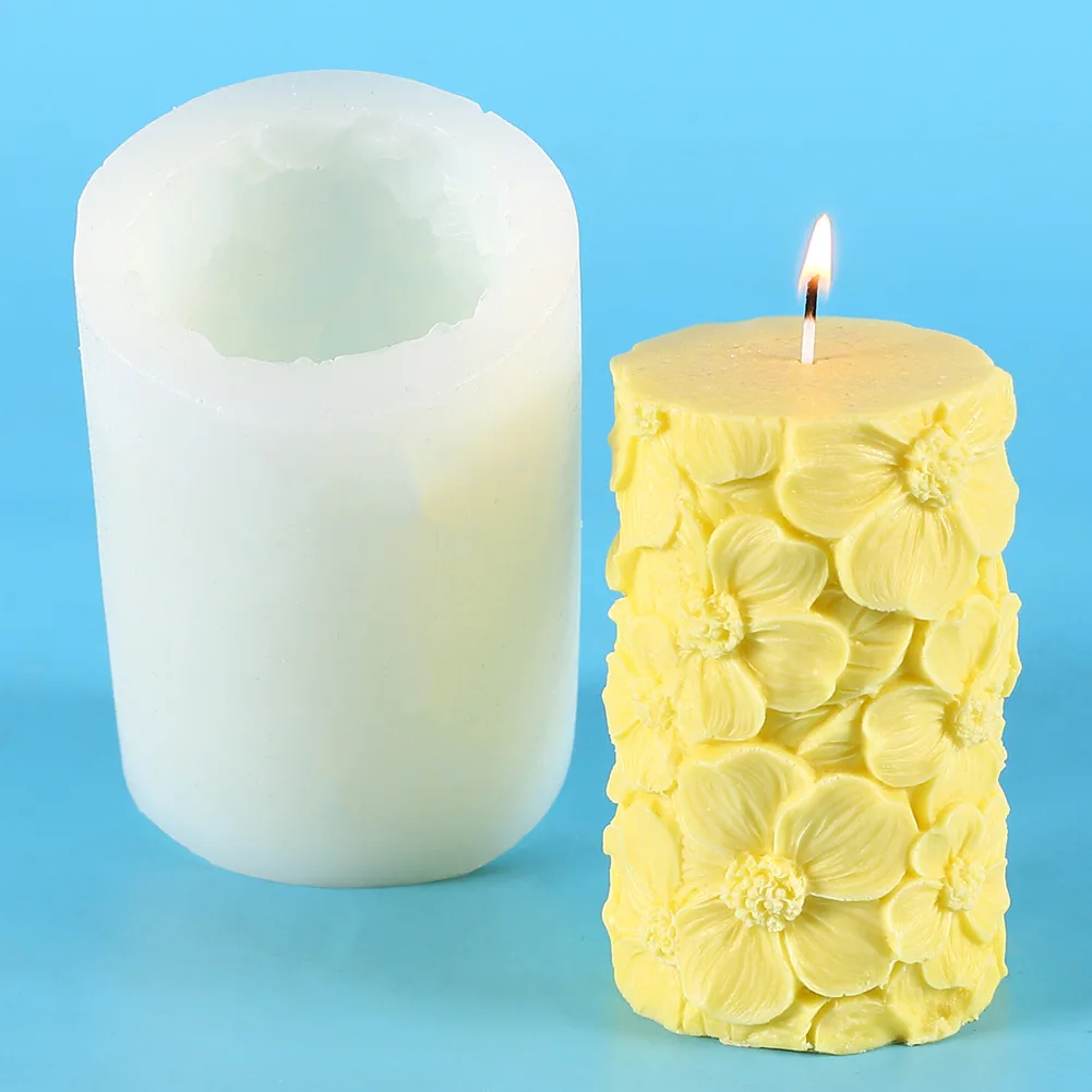 50-2687 Cylindrical Aromatherapy Candle Silicone Mold  3d silicon molds for candle jar  molds for candle making