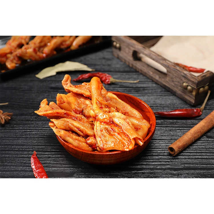 Gk Quality Guarantee 30G Vacuum Packed Duck Snacks Exotic Snacks Spicy Texture Semi Soft Duck Feet Snacks