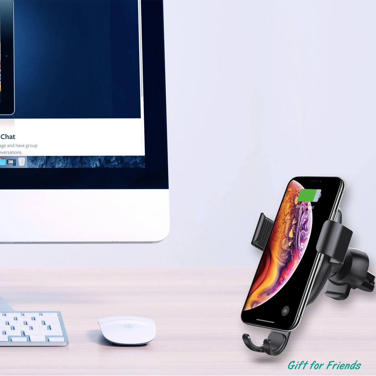 
Latest 2020 Retractable magnetic automatic wireless car charger with cellphone mount Mobile Phone Holder 