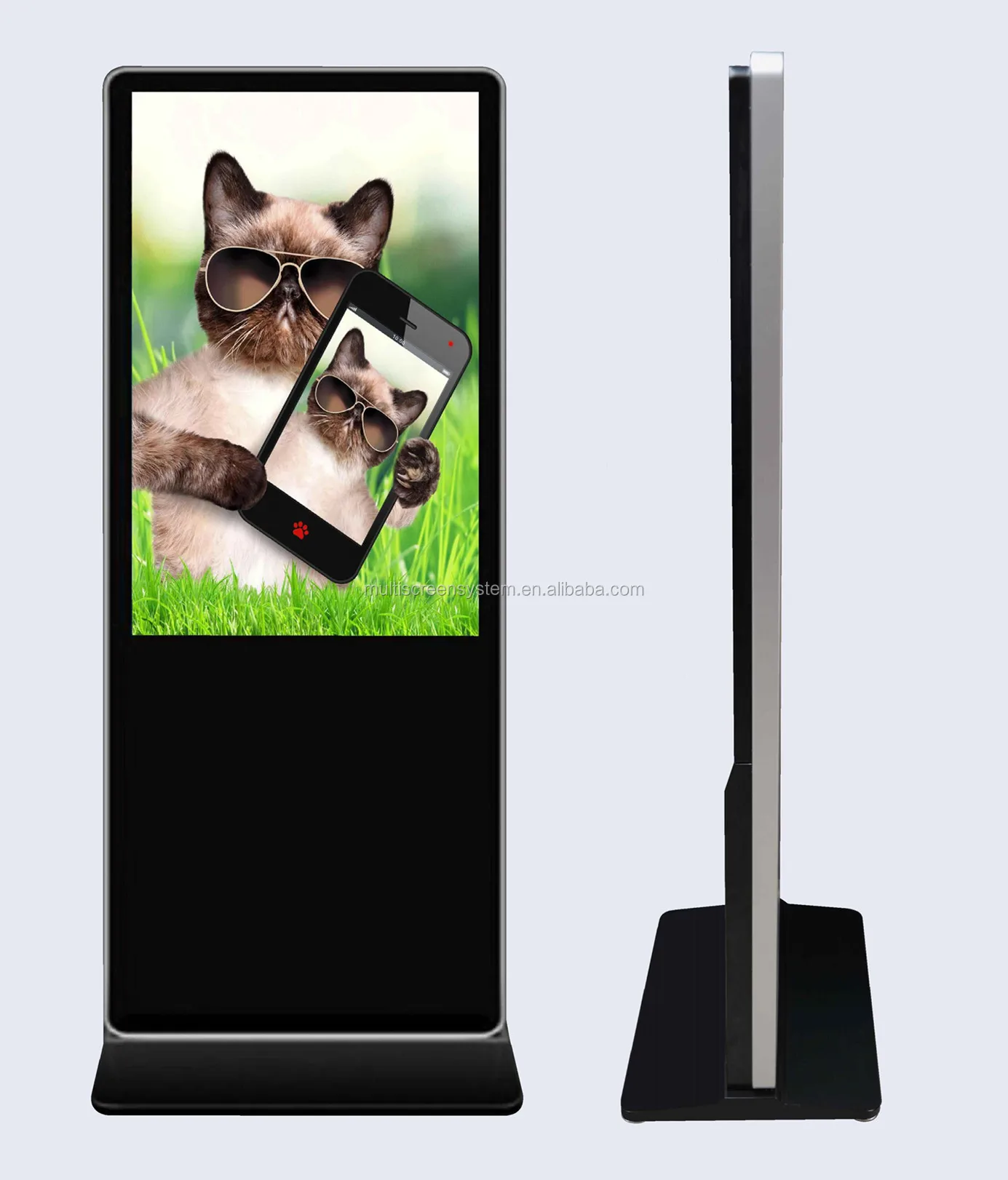 Floor Standing Vertical EKAA 32 inch Screen Monitor  Display Portable Advertising Screen Digital Signage advertising kiosk