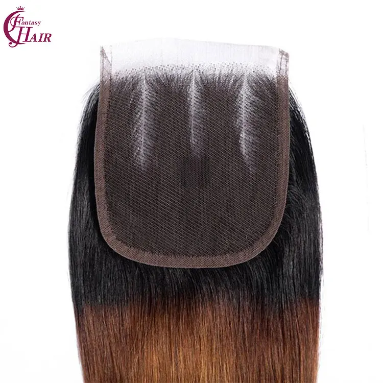 FH Wholesale Double Drawn 3 Human Hair Bundle with Closure Set  4x4 Straight  Lace Closure #1B-30 Machine Weft Bundles Extension