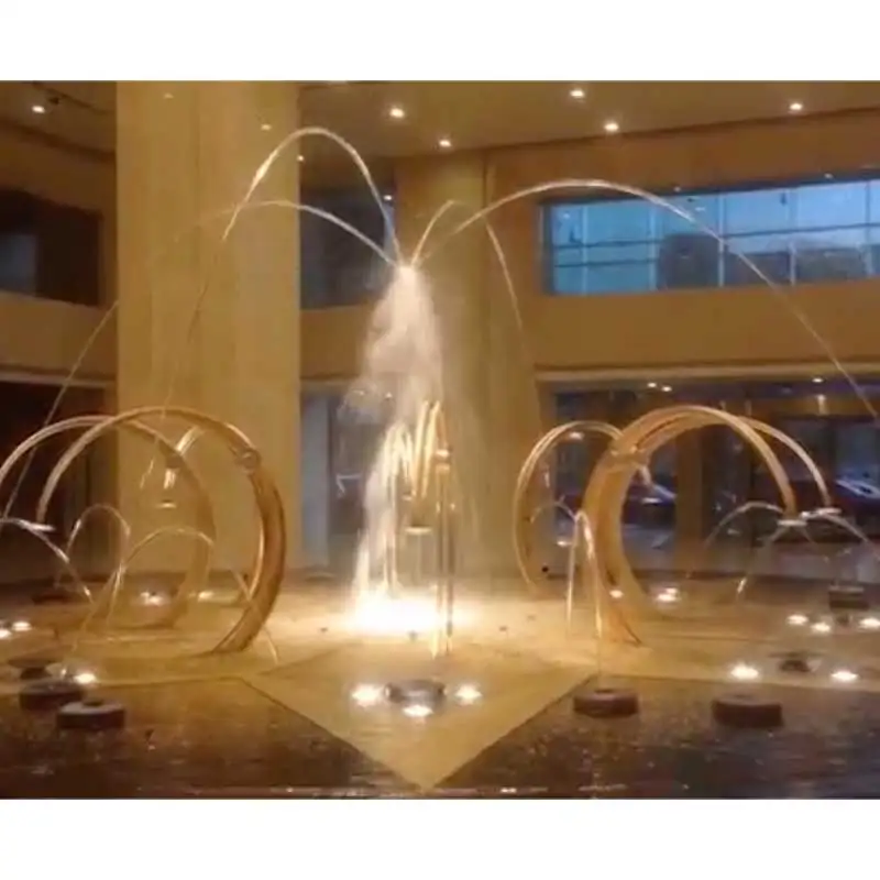 indoor hotel lobby laminar jumping water fountain