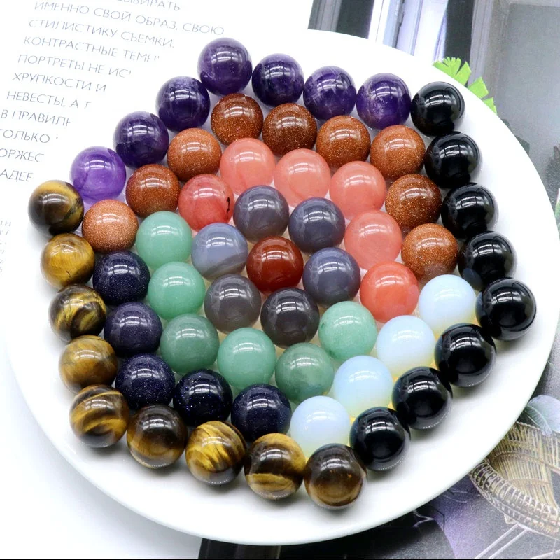 Wholesale Natural Small Agate Mixed Mini Crystal Ball Sphere mix ball healing crystal sphere crystal bead for diy jewelry making