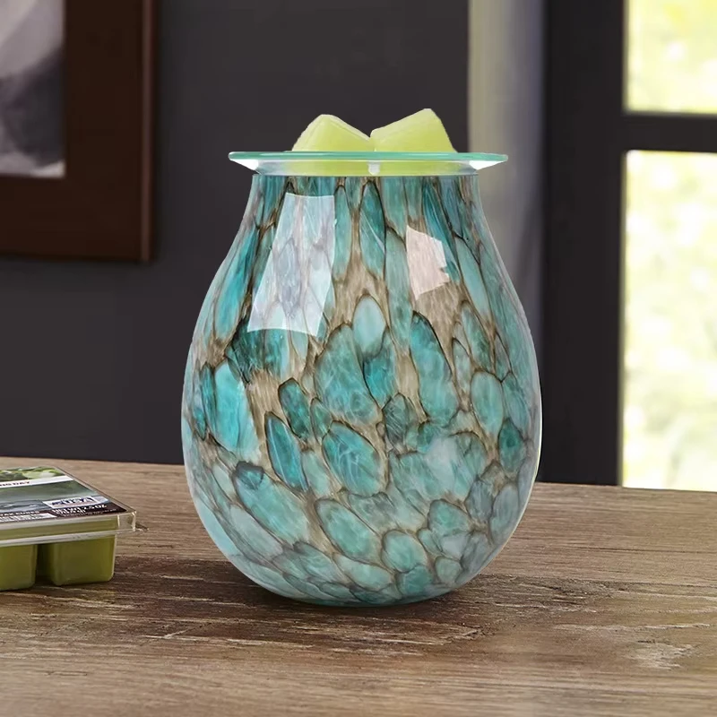 220V Electric Incense Tart Burner Glass Aroma Lamp Oil Melt Warmer Great Fragrance Diffusion Marble Wax Scented Oils AU/US Plug