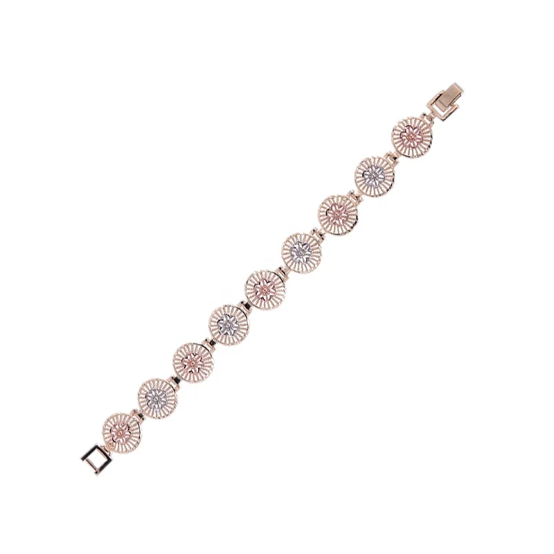 Jewelry Wholesale Bracelet Arrival Hot Sale Luxury Flower Design Three Tone Bracelet For Women