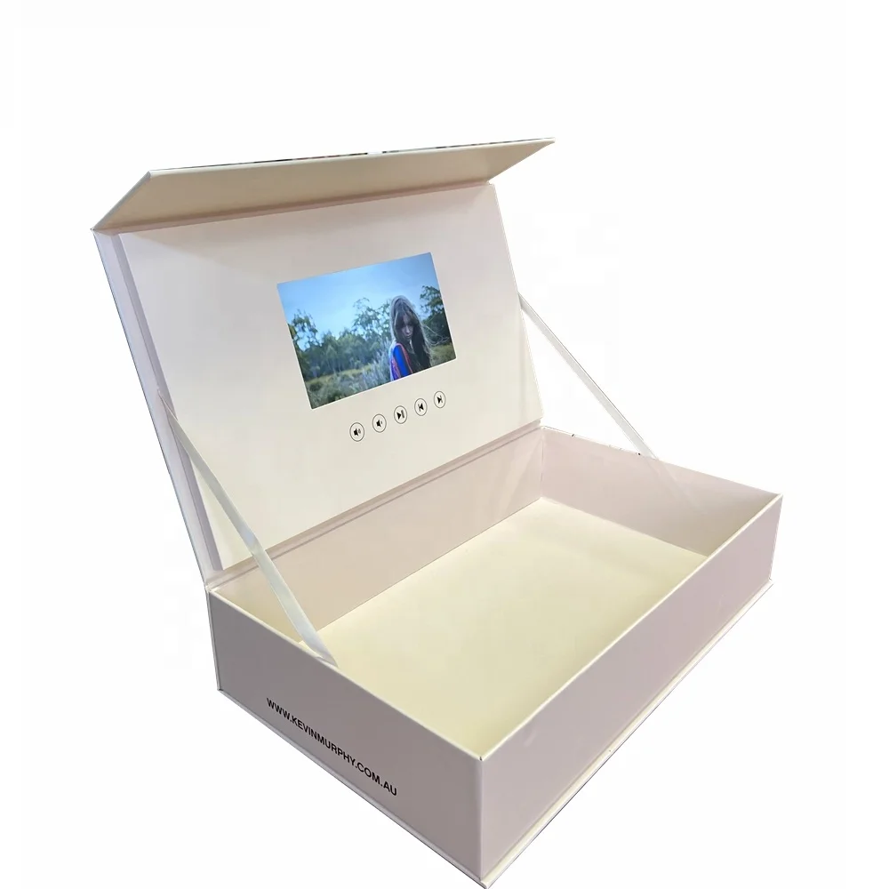 Europe Hot Promotion Item Pink  New Advertising Invitation Lcd Screen Branded Gift Video Box With LCD TFT Screen